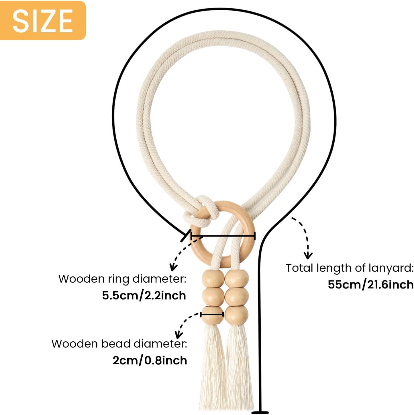 NICEEC 2 Pack Natural Cotton Rope Curtain Tiebacks Boho Style Decorative Drape Tie Backs Elegant Hand Woven Rope Curtain Holdbacks with Wooden Ring for Home & Office Window Drapery (T-Yellow)