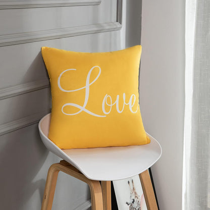 Britimes Yellow Set of 4 Throw Pillow Covers Furry Home Decor Pillow Cases Decorative 18X18 Inches Outdoor Cushion Couch Sofa Cojines Pillowcases Sunshine Happy Love Smile