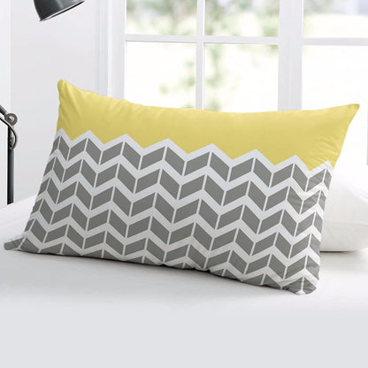 T&H XHome Pillow Covers 20x26 Inch - Standard Mid-Century Modern Geometric Yellow Gray Pattern Soft Brushed Microfiber Pillowcases with Hidden Zipper Closure Bed Pillow Shams for Bedroom Sofa Car