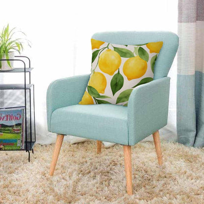 AOYEGO Lemon Throw Pillow Cover Tree Fruit Healthy Branch Fresh Cartoon Leaf Nature Ripe Vitamin Yellow Pillow Case 18x18 Inch Decorative Men Women Room Cushion Cover for Home Couch Bed