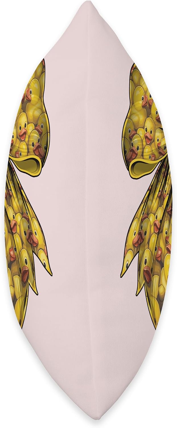 Coquette Bow Cute Yellow Rubber Duck Duck Lover Pattern Throw Pillow