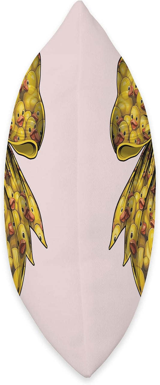 Coquette Bow Cute Yellow Rubber Duck Duck Lover Pattern Throw Pillow