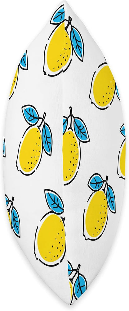 Minimalist Lemon Yellow Summer Art Citrus Fruit Pattern Throw Pillow