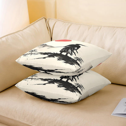 jejeloiu Samurai Throw Pillow Covers 22"x22" 1Pcs Fuji Mountain Pattern Cushion Cover for Sofa Sunset Nature Pattern Decorative Pillow Case Pillowcase Japanese-Style Outdoor Pillows Covers