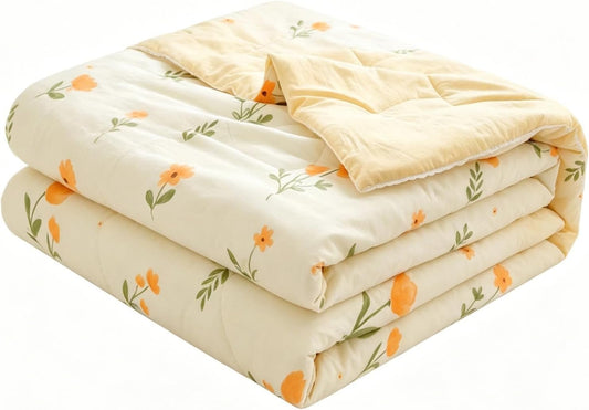 Cooling Blankets for Hot Sleepers and Night Sweats,Lightweight Smooth and Breathable Soft Throws for Bed, Couch and Sofa, Machine Washable. (Yellow01,Full(78''×91''))
