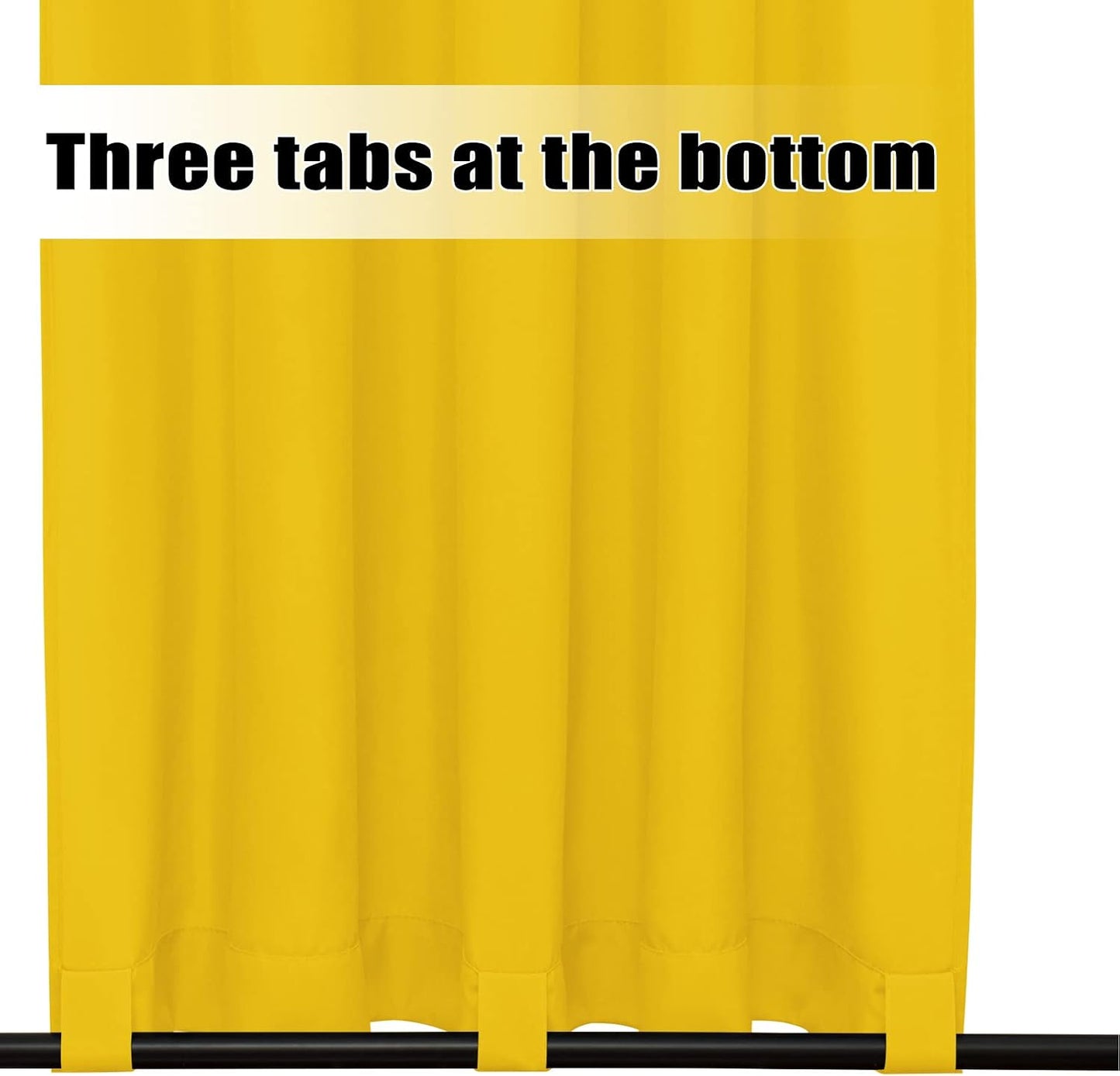 Easy-Going Outdoor Curtains Waterproof Windproof Weatherproof Curtain for Patio, Cabana, Porch, Pergola and Gazebo, Grommet Top and Tab Bottom Drape, 1panel, 54x96 inch, Yellow