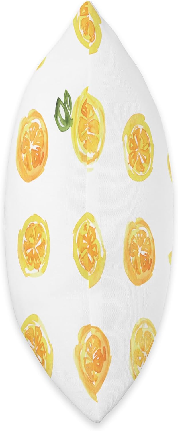 Bright Lemon Design on White Summer Citrus Vibe Throw Pillow