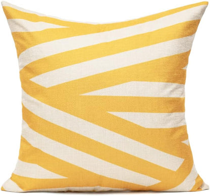 All Smiles Outdoor Waterproof Throw Pillow Covers 16X16 Set of 4,Yellow Decorative.Cushion Covers Boho Decorations Outside for Patio Furniture Porch Seat Chair Couch Sofa Living Room Geometric