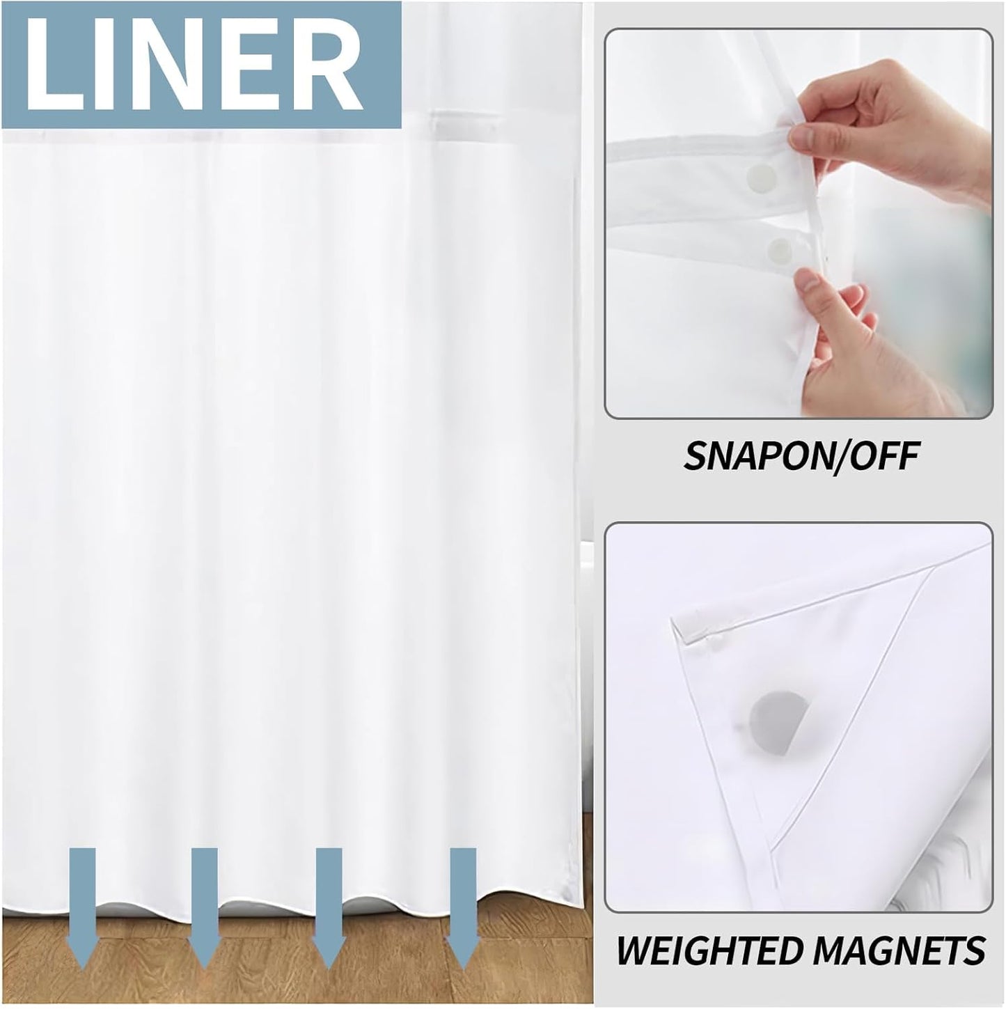 No Hook Yellow Shower Curtain with Snap in Fabric Liner Set,Nature Double Layers Waterproof Fabric,Flowers and Butterfly Shower Curtains for Bathroom Clearance 71x74