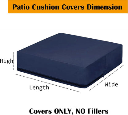 SK Studio Patio Cushion Covers Replacement, 2 Pack Waterproof Outdoor Furniture Seat Cushion Slipcover with Zipper for Garden and Backyard, Yellow