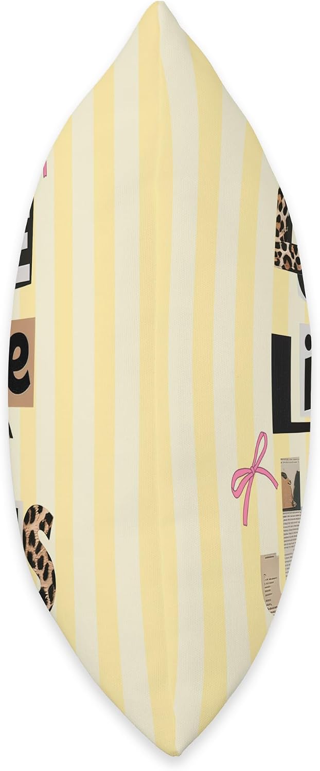 Preppy Christian Love Like Jesus Bow Collage Yellow Stripes Throw Pillow