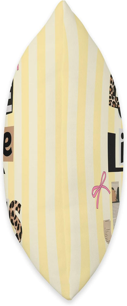 Preppy Christian Love Like Jesus Bow Collage Yellow Stripes Throw Pillow