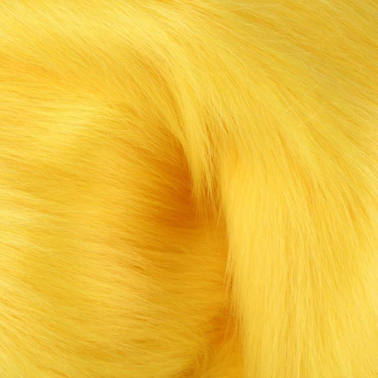 Faux Fur Fabric Craft Fur for Crafts,Gnomes,Costume,Fursuit,Decoration(10x10 inches,Yellow)