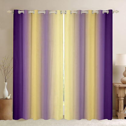 jejeloiu (2 Panels, 52 x 84 Inch Purple and Yellow Darkening Drapes Gradient Style Curtains for Bedroom for Kids Women Men Ombre Printed Blackout Curtains Geometric Window Treatments