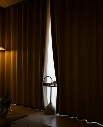 Windows Light Yellow Blackout Curtains 90 inches Long 2 Panels Set Grommet Blackout Drapes Energy Saving Noise Reducing Thermal Insulated for Bedroom Living Room Nursery