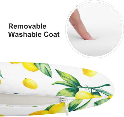 Yellow Lemons Premium Round Memory Foam Seat Cushion，Removable Cover, All Season Comfort, Durable Support