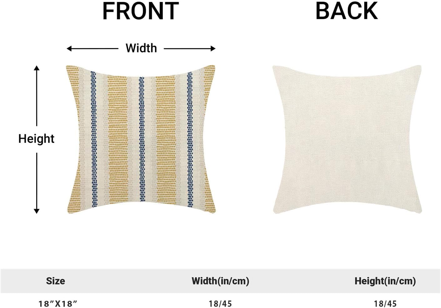 Boho Pillow Covers 18x18 Set of 2 Yellow Blue Abstract Polka Dot Stripe Throw Pillow Covers Outdoor Decor Modern Minimalism Decorative Pillowcase Farmhouse Lumbar Cushion Case for Home Couch