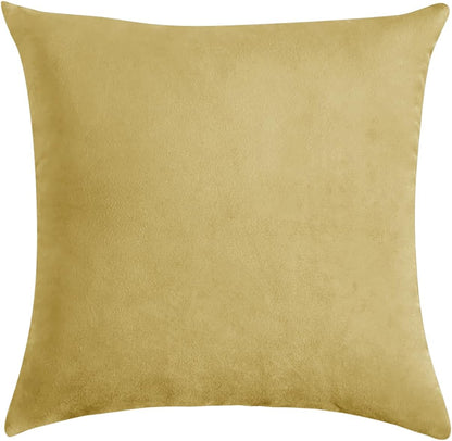 Stretch Couch Cushion Cover Velvet, Sofa Seat Cushion Cover with Ties and Elastic Bands, Couch Covers for Sofa Furniture Protector (Lemon Yellow,Zip Pillowcase)
