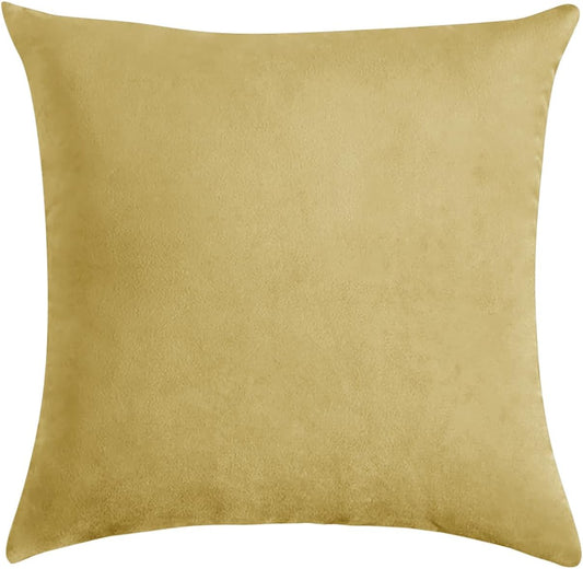 Stretch Couch Cushion Cover Velvet, Sofa Seat Cushion Cover with Ties and Elastic Bands, Couch Covers for Sofa Furniture Protector (Lemon Yellow,Zip Pillowcase)