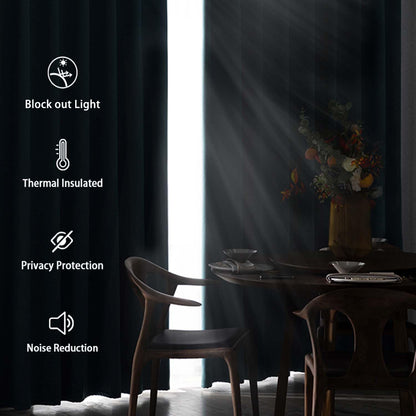 DWCN Blackout Curtains for Bedroom with Tiebacks - Room Darkening Privacy Grommet Top Window Curtains for Living Room, 52 x 63 inch Length,Yellow,Set of 2 Panels