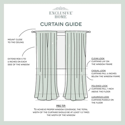 Exclusive Home Darma Sheer Linen Rod Pocket Curtain Panel Pair, 50"x96", Yellow