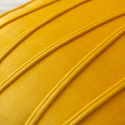 Yellow Lumbar Throw Pillow Covers Hand-Made Soft Velvet Striped Cushion Covers 12 x 20 for Couch Sofa Bedroom Car 2 Pieces Decorative Zigzag Stripe Cushion Cases