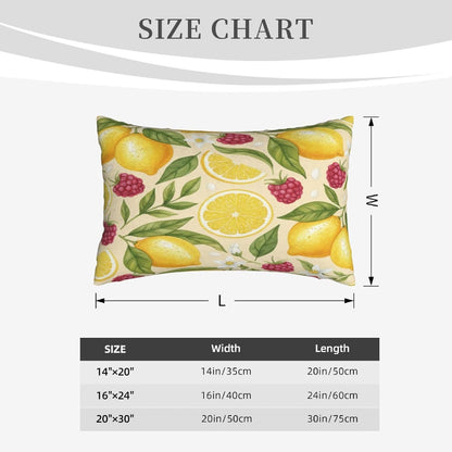 Throw Pillow Covers 14x20 Inch, Lemon Summer Fruit Both Sides Soft Decorative Rectangular Cushion Case with Zipper, Aesthetic Home Decor for Living Room Farmhouse Couch Bed Sofa Car