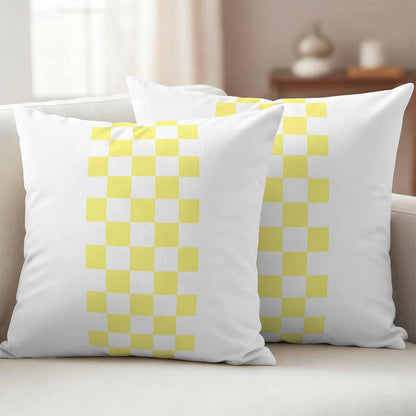 Outdoor Pillows 16x16 Inch Waterproof Outdoor Pillow Covers, Yellow Check Plaid Throw Pillow Covers Garden Cushion Decorative Case for Patio Couch Decoration Set of 2, Buffalo Farmhouse Style Pattern