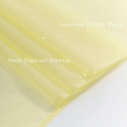 Luvyohmee Light Yellow Scarf Valances for Windows - Sheer Window Scarf Valance, 144 Inch Curtain Scarf Swag Curtains, Sheer Valances for Windows Fabric for Draping, Bed Canopy Curtains 52Wx144L