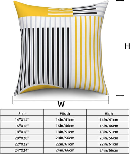 Modern Minimalist Throw Pillow Covers Geometric Striped Pillowcase Boho Line 20x20 Set of 4 Abstract Art Simple Yellow Cushion Covers for Bed Couch Sofa Living Room Garden Patio Car Decor