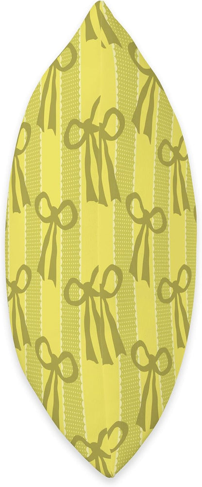 Yellow Bows and Ribbon Stripes Throw Pillow
