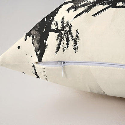 jejeloiu Samurai Throw Pillow Covers 22"x22" 1Pcs Fuji Mountain Pattern Cushion Cover for Sofa Sunset Nature Pattern Decorative Pillow Case Pillowcase Japanese-Style Outdoor Pillows Covers