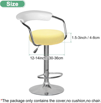 M METERXITY 1-Pack Bar Stool Covers Round, for 12-14 Inch Polyester Corn Grid Seat Covers with Elastic Bands for Bar Stool/Round Cushion [Lemon Yellow]