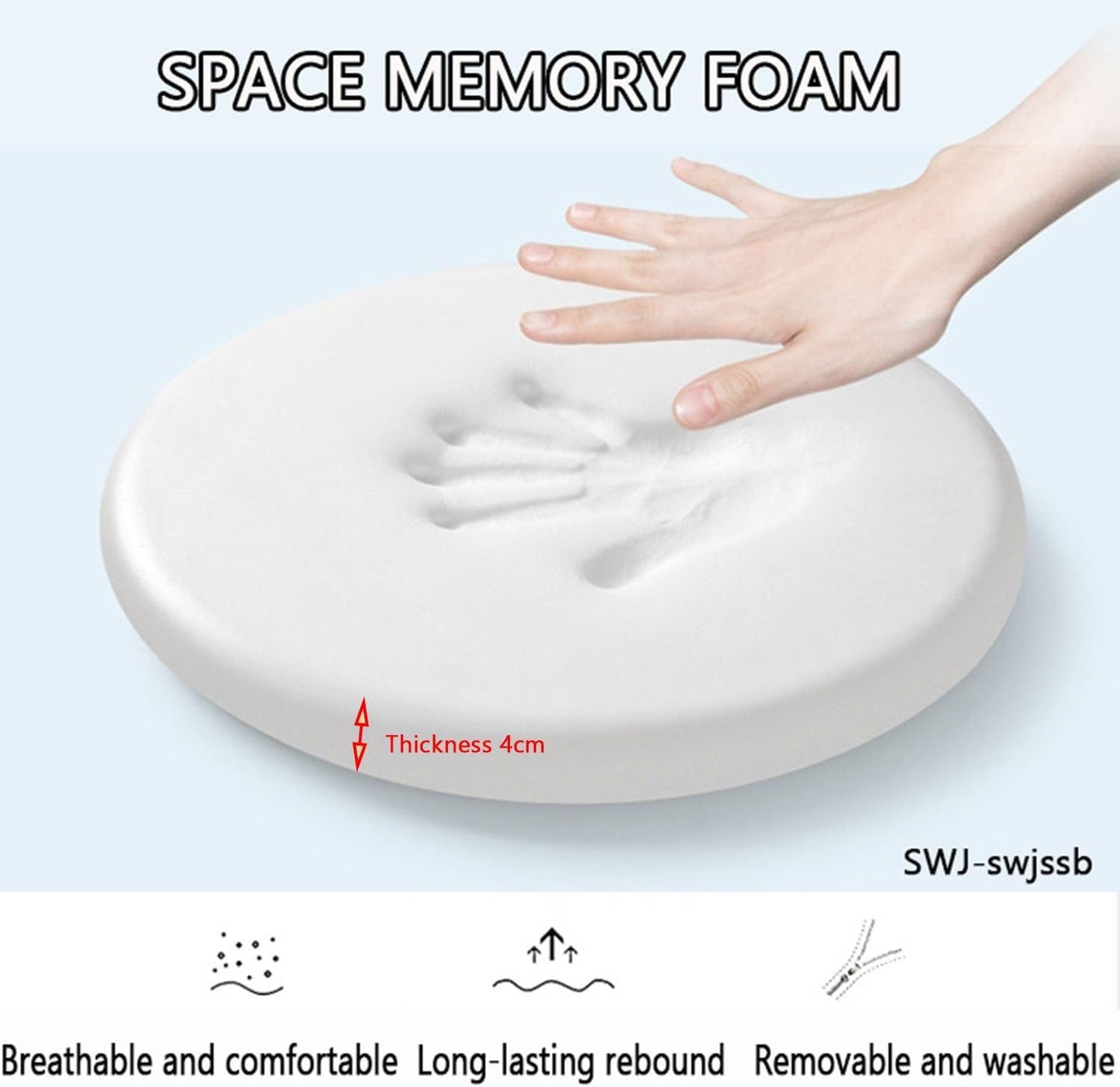 Waterproof Seat Cushions for Kitchen Chairs，Memory Foam Seat Cushion Round Stool Cushion Chair Pad Indoor Outdoor Cushion with Invisible Zip(Lemon Yellow,30cm/12inch)