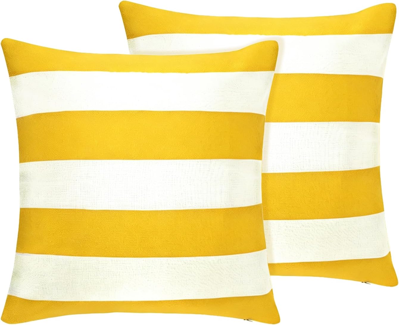 tiggell 2 Pack Outdoor Throw Pillows, Waterproof Throw Pillows with Inserts Decorative Square Pillows for Home Garden Patio Couch Balcony 18x18”