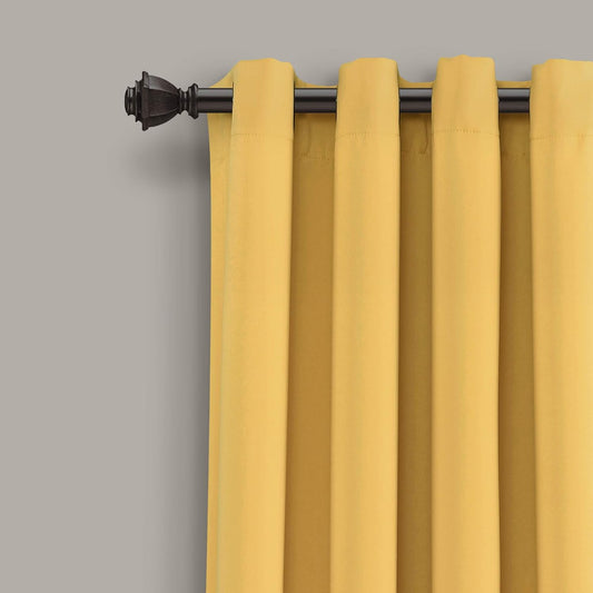 Lush Decor Insulated Grommet Blackout Window Curtain Panels, Pair, 52" W x 84" L, Yellow - Classic Modern Design - Chic Window Decor - Long Curtains For Living Room, Bedroom, Or Dining Room