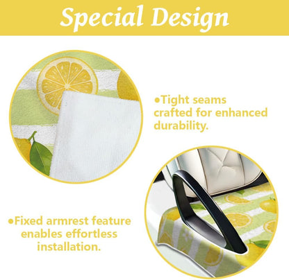 Peacoblue Golf Cart Seat Covers Towel Lemon 100% Microfiber 51"x31" Golf Cart Seat Blanket Cushions Universal Fit for Club Car EZGO Yamaha Precedent 2-Seat Golf Carts