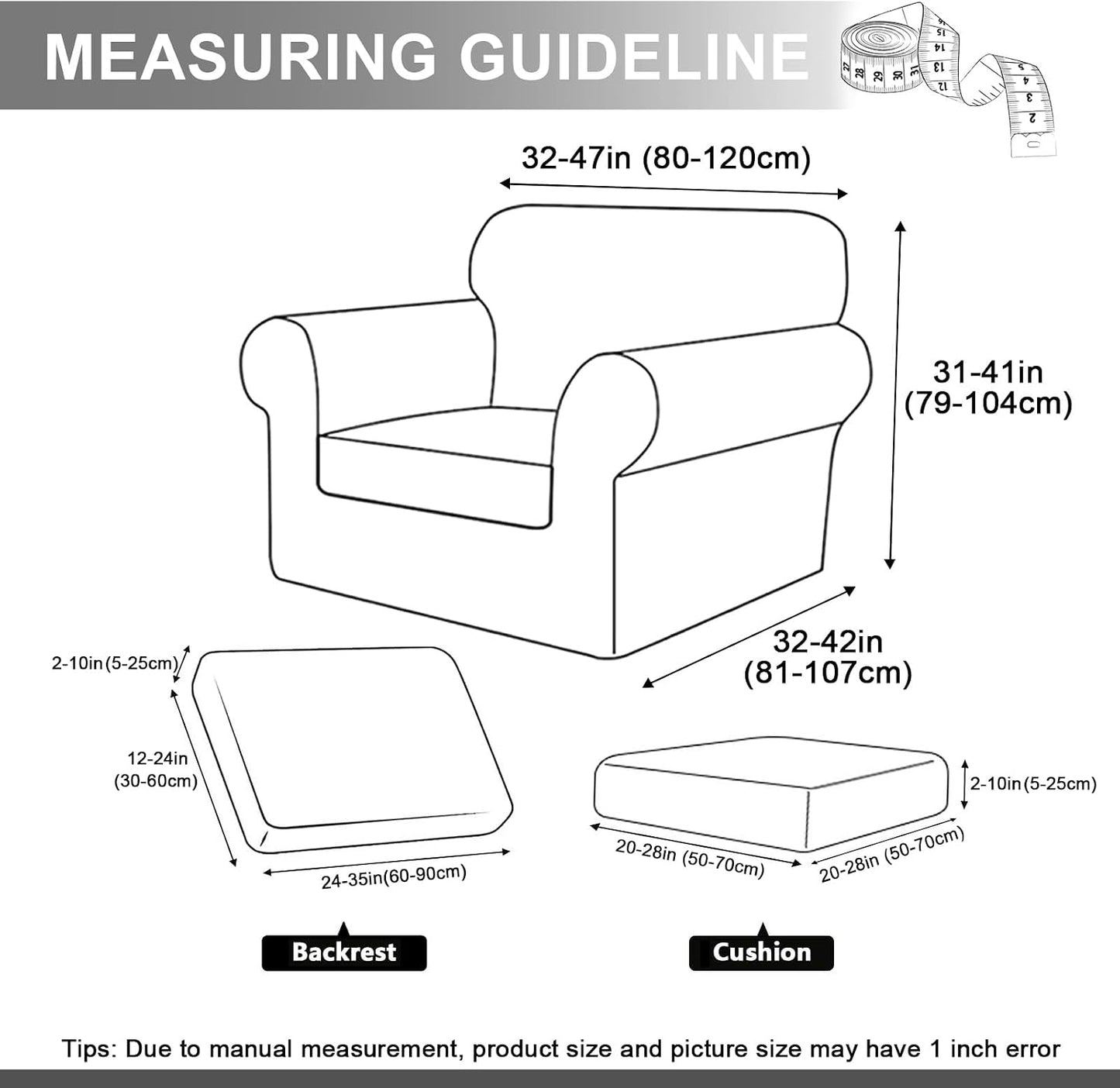 UNBBRRL 3 Pieces Couch Covers for Sofa, Stretch Velvet Armchair Slipcover with 1 Seat Cushion Cover and 1 Backrest Cover for Ektorp Settee Replacement (Lemon Yellow,1 Seater)