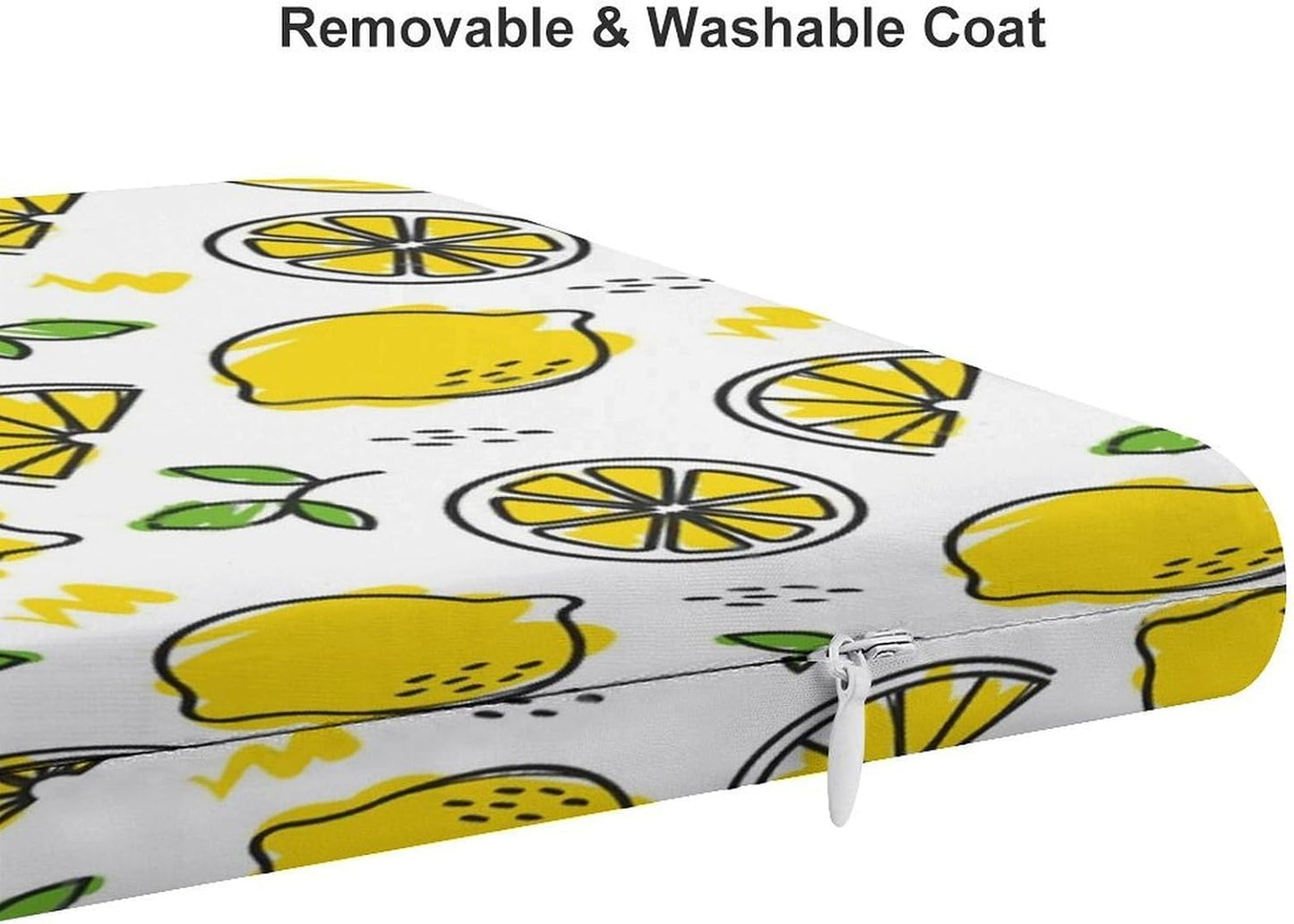 Yellow Lemon Pattern Chair Seat Cushion Soft Chair Pad for Dining Office Home Decor 13.8 X 15 Inch
