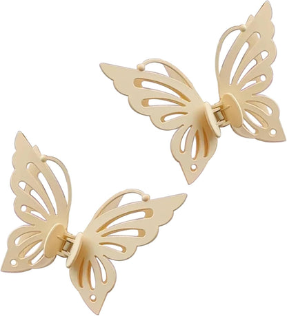 Lovely Gold Butterfly Curtain Tiebacks 2Pcs - SiegYma Cute Girlie Bedroom Curtain Holdbacks, Decorative Drapery Clips, Wall-Friendly Bow Tiebacks for Drapes(Yellow)