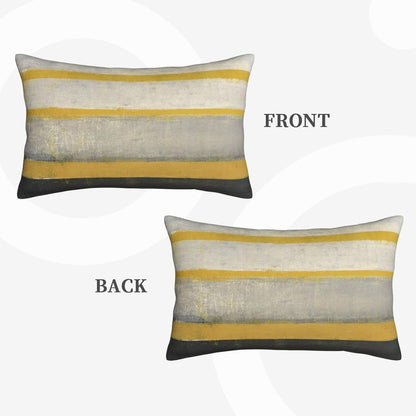 Yellow Grey Throw Pillow Covers Beige Abstract Art Lumbar Pillow Cover 12x20 Inch Set of 2 Painting Striped Pillowcase Decorative Cushion Cases for Couch Sofa