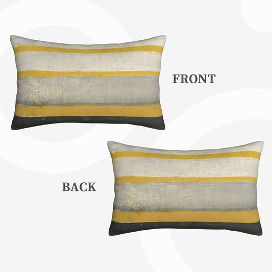 Yellow Grey Throw Pillow Covers Beige Abstract Art Lumbar Pillow Cover 12x20 Inch Set of 2 Painting Striped Pillowcase Decorative Cushion Cases for Couch Sofa