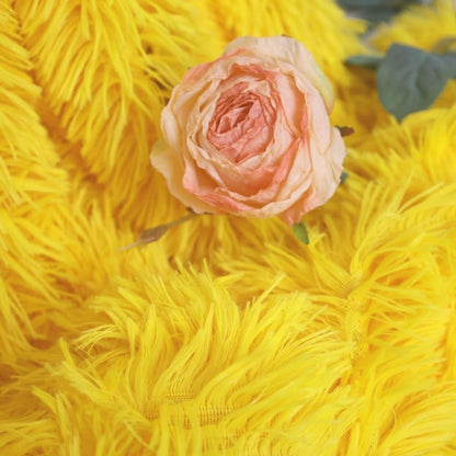Luxury Shaggy Throw Blanket, Long Pile Plush, Bright Yellow, Soft Decorative Throw for Couch Bed,Gift for Women(51"x63",Bright Yellow)