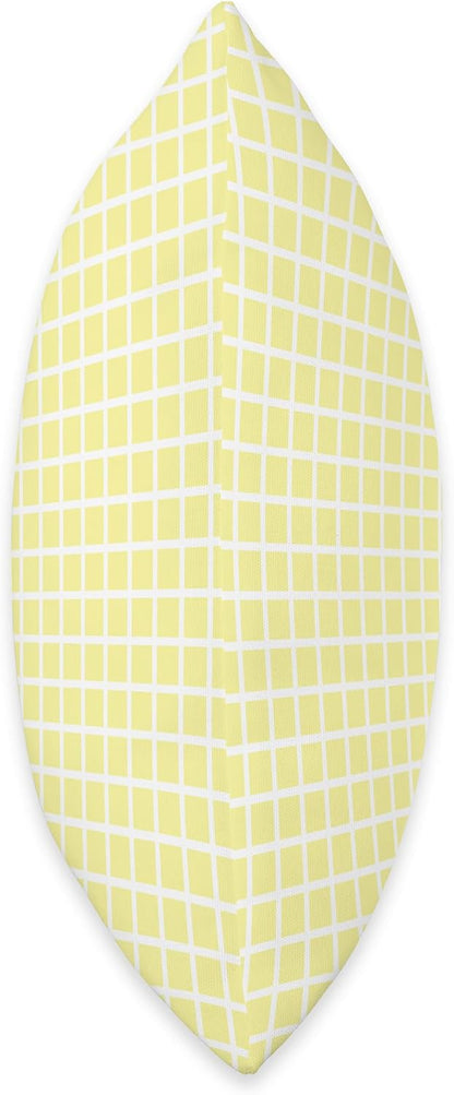 Light Yellow and White Check Pattern Throw Pillow