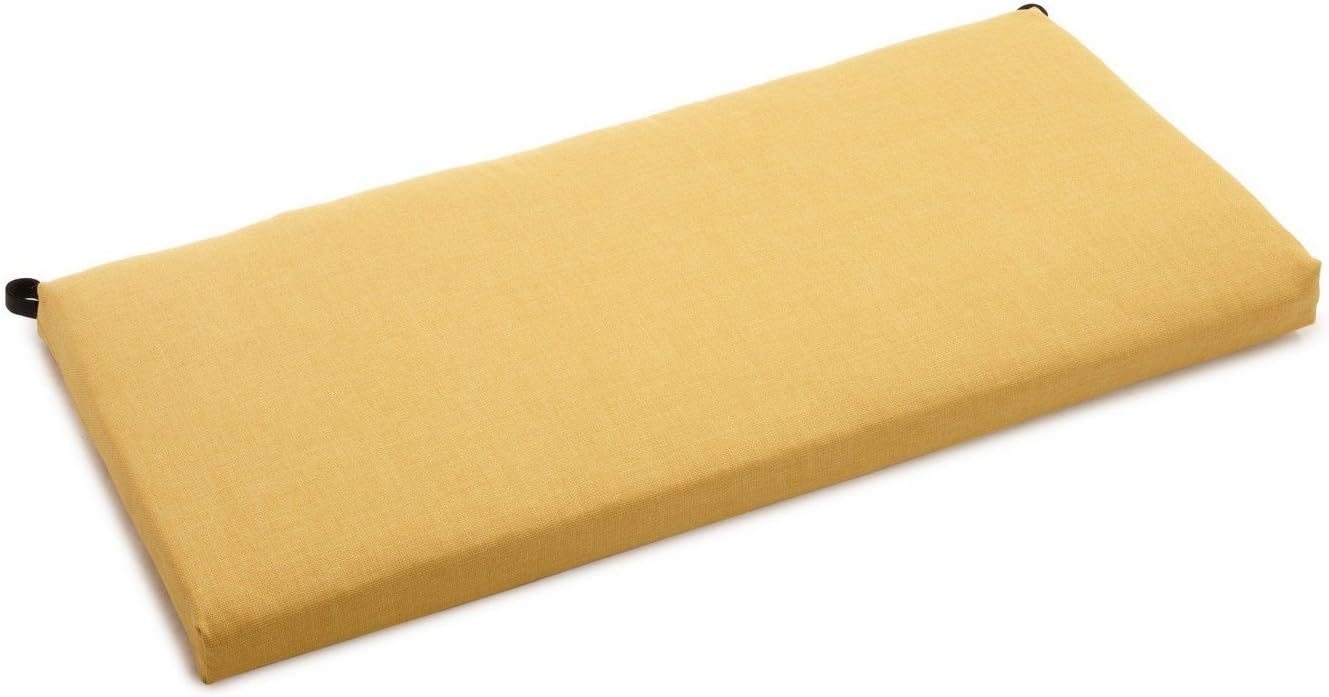 Blazing Needles Solid Outdoor Spun Polyester Loveseat Cushion, 45" Wide, Lemon