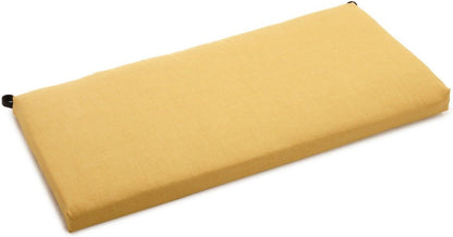 Blazing Needles Solid Outdoor Spun Polyester Loveseat Cushion, 45" Wide, Lemon