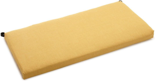 Blazing Needles Solid Outdoor Spun Polyester Loveseat Cushion, 45" Wide, Lemon