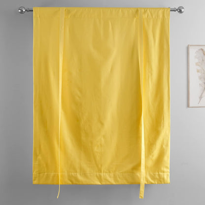 HPD Half Price Drapes Solid Cotton Room Darkening Tie Up Curtains for Windows Roll Up Balloon Curtain for Living Room, Kitchen 46 X 63 (1 Panel), Mustard Yellow