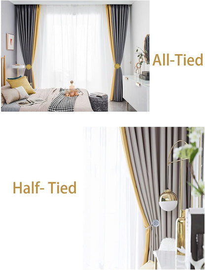 Magnetic Tiebacks for Curtains, 2 Pack Sparkling Crystal Flower Curtain Tiebacks Curtain Buckle Clips with High-Elastic Spring Wire for Home Office Decoration (Yellow & White)