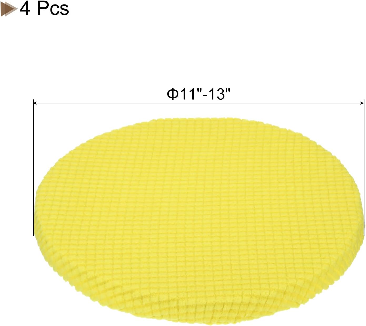 UXcell Round Bar Stool Covers - 4 Pack, Elastic Bands Dia.11-14", "Chair Cushions Slipcovers - Lemon Yellow